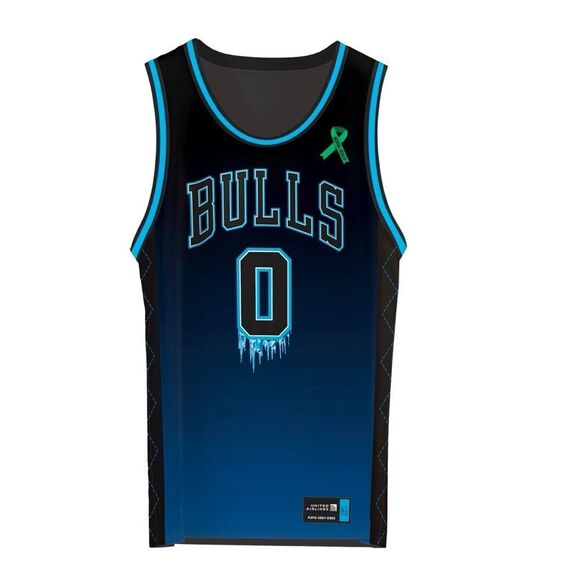 Chicago Bulls Coby White Players Edition Jersey Sub Zero Mental Health Jersey  L - Picture 2 of 8